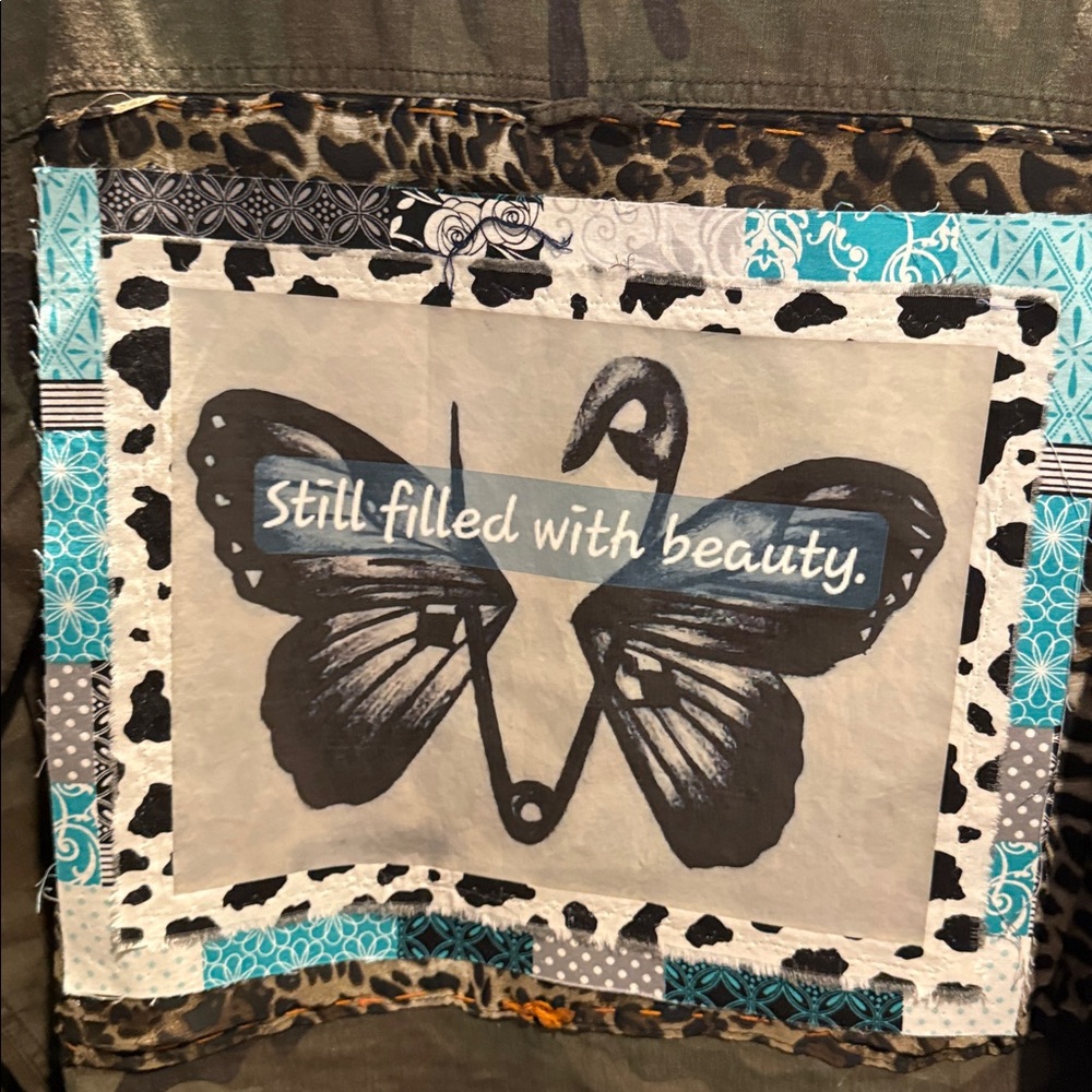 Camouflage Jacket with Butterfly Patch - image 2